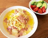 簡単カルボナーラ （生クリーム無し）作り方5写真
