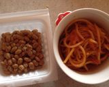 節約メニュー！ナポリタン&納豆作り方1写真