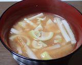 ハチク（淡竹）と竹輪の洋風味噌汁作り方6写真
