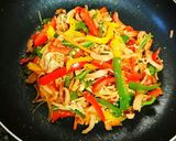 カラフル野菜☆のナポリタン風炒め♪作り方2写真
