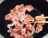 豚肉ともやし・きのこの梅煮炒め作り方1写真