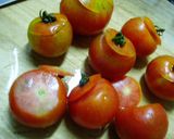 夏の楽しみ♪トマトの湯むき♪作り方1写真