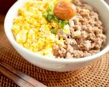 梅玉そぼろの爽やか二色丼作り方5写真