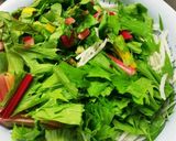 水菜とスイスチャードのカラフルサラダ作り方1写真