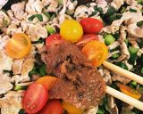 豚肉と小松菜トマトの色鮮やか梅干し炒め作り方4写真