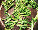だしの素で簡単！春菊となめこの和風炒め作り方4写真