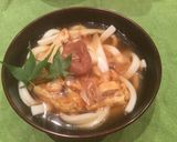 ＊梅干しと油揚げネギのうどん作り方2写真