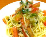 四種のハーブ香るトマトの冷製パスタ作り方4写真