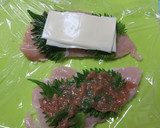 ヘルシー鶏ささみと梅肉のはさみ揚げ作り方2写真