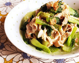 簡単1品☆チンゲン菜と豚肉の中華梅和え作り方3写真