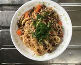 茄子と挽肉の焼うどん作り方6写真