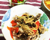 油不使用！自家製なめ茸と豚肉の炒め物作り方10写真