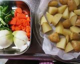 “給食の”じゃがいものカレー炒め作り方1写真