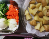 “給食の”じゃがいものカレー炒め作り方1写真