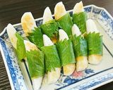 笹かまと梅干しの大葉巻き★しそが美味い♪作り方5写真