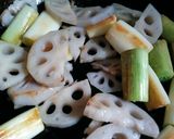 白い野菜のホットサラダ★南高梅ドレで作り方7写真