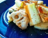 白い野菜のホットサラダ★南高梅ドレで作り方9写真