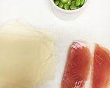 余った春巻きの皮で枝豆生ハム春巻き弁当に作り方1写真