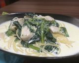 鶏肉とほうれん草とスープパスタ作り方5写真