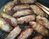 味噌仕立イワシ団子の肉巻きポン酢あんかけ作り方5写真