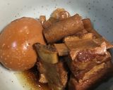 バラ肉スペアリブと玉子とゴボウの煮付け作り方4写真
