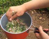 【山ごはん】水漬けパスタでナポリタン作り方1写真