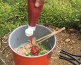 【山ごはん】水漬けパスタでナポリタン作り方2写真