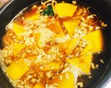 オクラ入りカボチャと鶏そぼろ煮物あんかけ作り方3写真