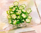 オクラ入りカボチャと鶏そぼろ煮物あんかけ作り方4写真