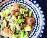 お蕎麦deアボカドと生ハムのパスタ風作り方8写真