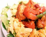 鶏肉☆トマトピーマン☆旨辛ケチャップ炒め作り方11写真