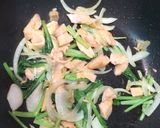 鮭と小松菜の酢が入った和風パスタ作り方6写真