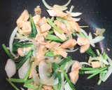 鮭と小松菜の酢が入った和風パスタ作り方6写真