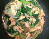 鮭と小松菜の酢が入った和風パスタ作り方7写真