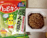 納豆&ハッピーターン　えだ豆味作り方1写真