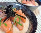 みそ味★卵入り【漬サーモンのとろろ丼】♪作り方4写真
