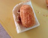 納豆&コーンクリームコロッケのトースト作り方2写真