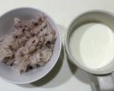 雑穀米入り白飯の牛乳かけ作り方1写真