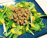 水菜と肉そぼろとCheezaサラダ作り方5写真