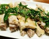 夏はサッパリ茹で鶏で！～梅しそポン酢～作り方7写真