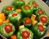 キヌアぷちぷち 肉詰めピーマンの蒸し煮作り方5写真