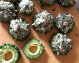 餃子の余った具で〜ゴーヤの焼きシュウマイ作り方1写真