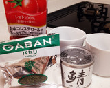レンジで簡単☆さば缶トマトスープ作り方1写真