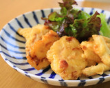 天ぷら粉使用で簡単☆揚げ焼き味付きとり天作り方5写真