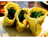 豆苗モヤシキムチの揚げ包み作り方5写真