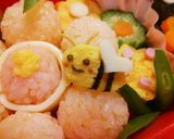 キャラ弁☆お花畑にみつばちさん♪弁当作り方5写真
