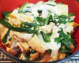 息子宛⑬「簡単きつねニラ玉子丼」作り方12写真