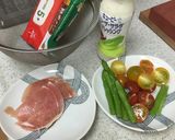 生ハムとトマトの冷製パスタ！作り方1写真