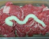 料理に使う 牛肉肩ロース酒漬け(保存食)作り方1写真