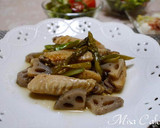 鶏手羽中と蓮根とアスパラの炒め煮作り方5写真
